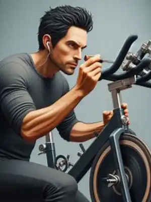 Ajuste de tornillos de una bicicleta de Spinning